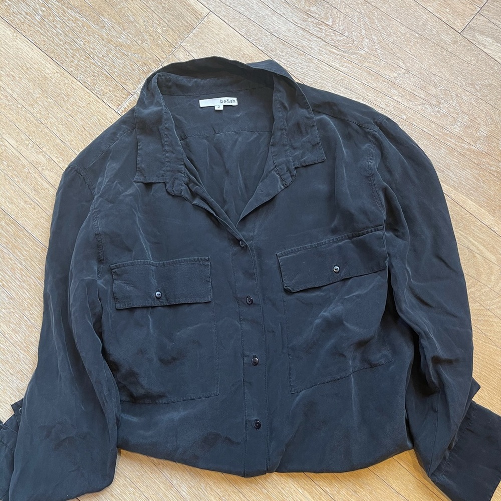 Black silk shirt